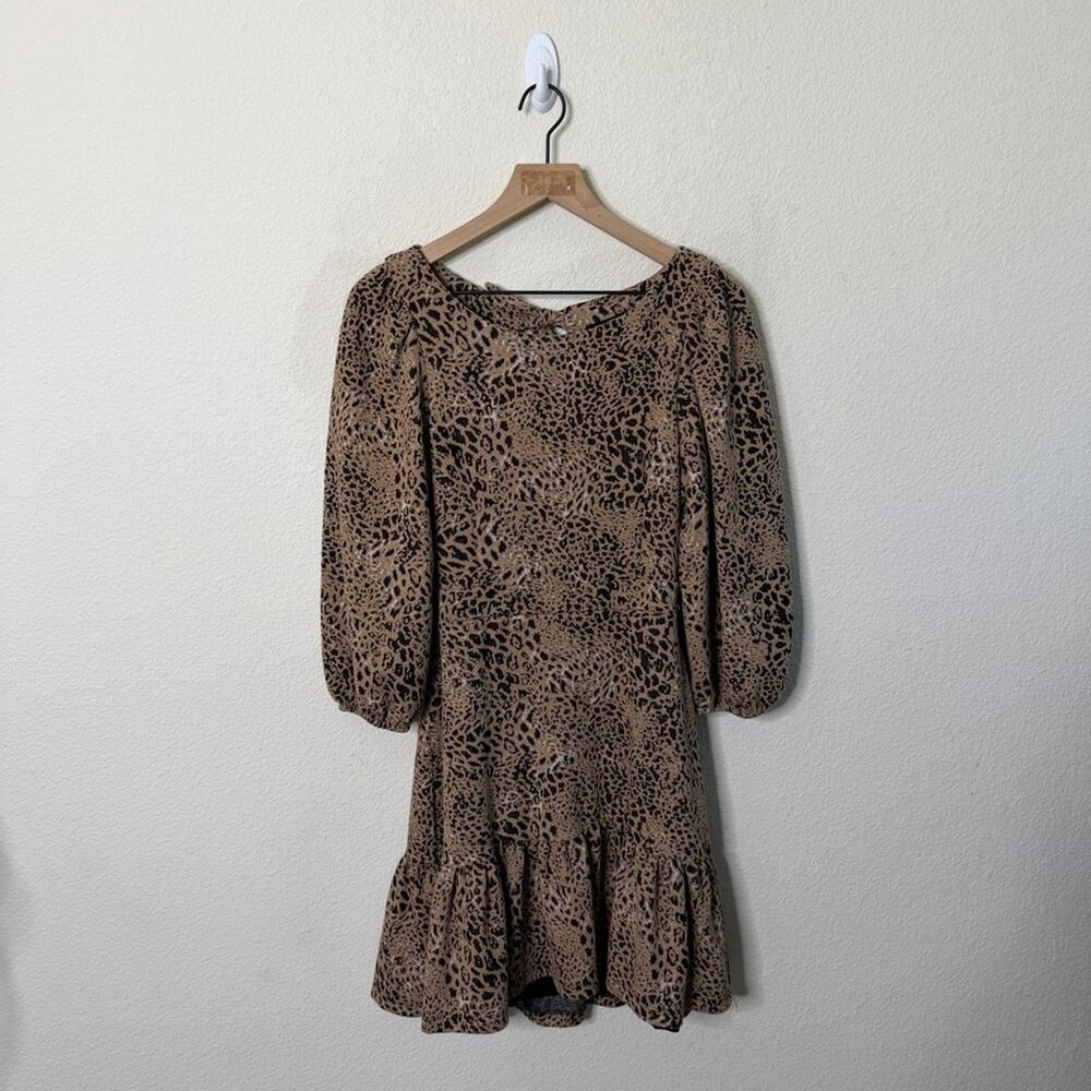 NWT Anthropologie Maeve Animal Print Knit Cut-Out Mini Dress Leopard Size 2 - Picture 7 of 11